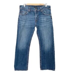 Silver Jeans ZAC Relaxed Fit Straight Leg Mens Sz 34x30 Thick Stitching!